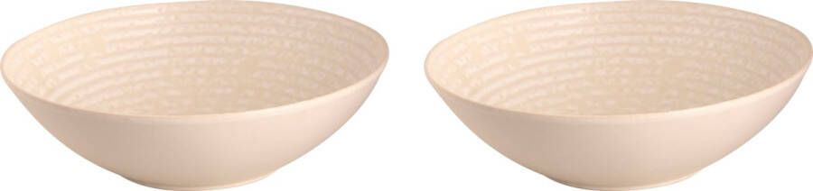 Palmer Schaal Ripple 24 cm 1.8 l Offwhite Stoneware 2 stuks