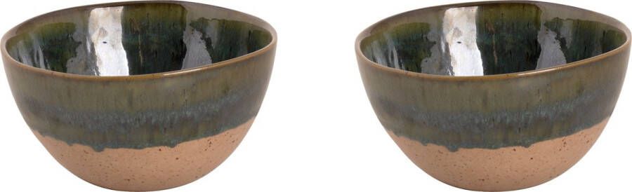 Palmer Schaal Wisteria 15 cm 81 cl Groen Stoneware 2 stuk(s)