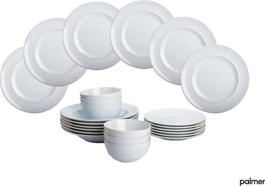 Palmer Serviesset Barolo Stoneware 6-persoons 24-delig Lichtblauw