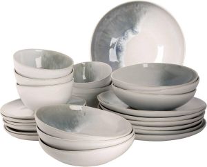 Palmer Serviesset Nordic Stoneware 6-persoons 24-delig Wit Groen