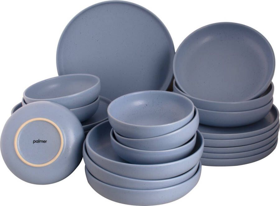 Palmer Serviesset Sandy Loam Stoneware 6-persoons 24-delig Blauw