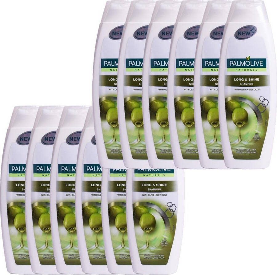 Palmolive Shampoo VOORDEELVERPAKKING 12x 350ml. Long&Shine met Olijf