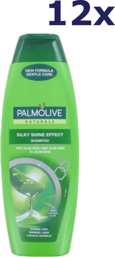Palmolive Shampoo VOORDEELVERPAKKING 12x 350ml. Silky Shine Effect met Aloe Vera