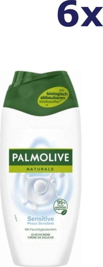 Palmolive Naturals Moisturising Milk Shower Cream Sensitive 6 x 250 ml