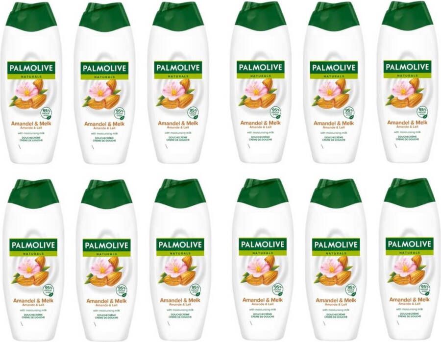 Palmolive Douchecréme Naturals Amandel 12x500 ml Voordeelverpakking