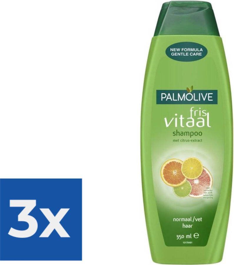Palmolive Fris Vitaal Shampoo met Citrus-Extract 350 ml Voordeelverpakking 3 stuks
