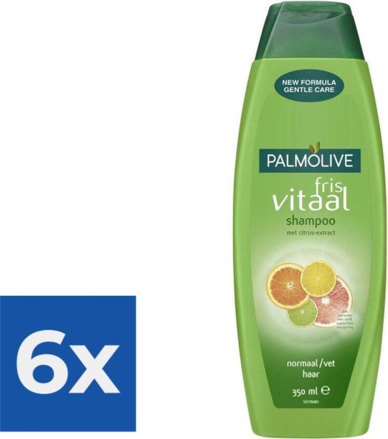 Palmolive Fris Vitaal Shampoo met Citrus-Extract 350 ml Voordeelverpakking 6 stuks