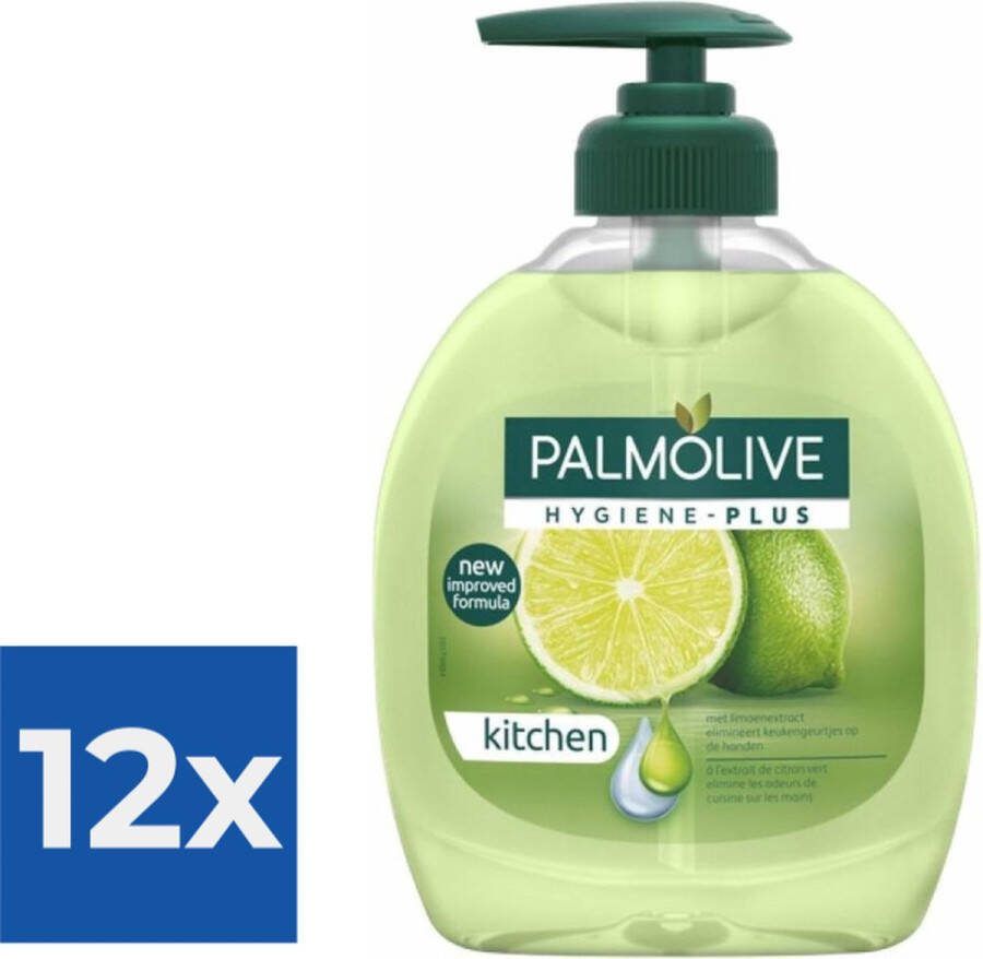 Palmolive Handzeep Hygiëne-Plus Anti Bacterieel Limoen 300 ml Voordeelverpakking 12 stuks
