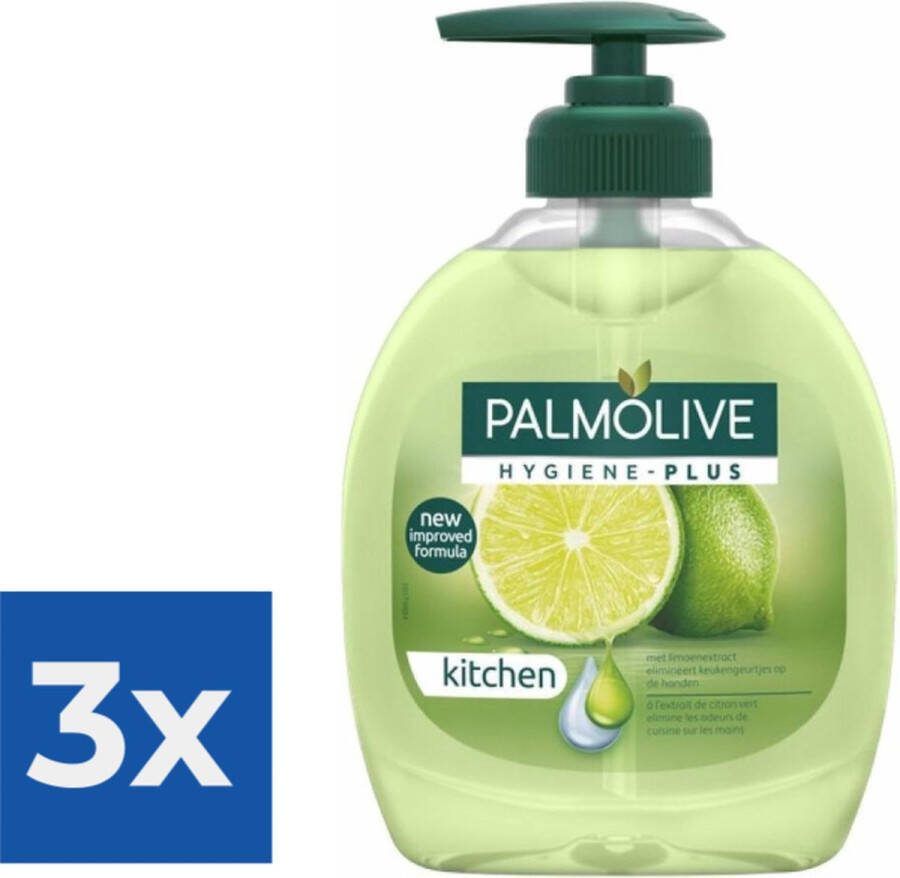 Palmolive Handzeep Hygiëne-Plus Anti Bacterieel Limoen 300 ml Voordeelverpakking 3 stuks