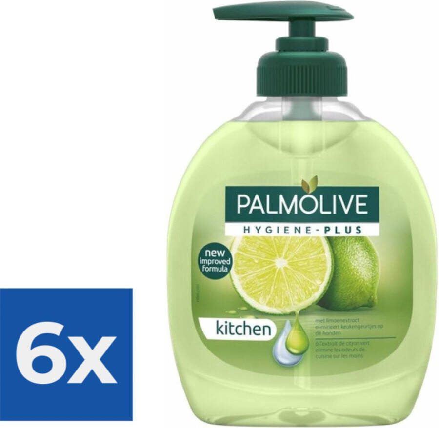 Palmolive Handzeep Hygiëne-Plus Anti Bacterieel Limoen 300 ml Voordeelverpakking 6 stuks