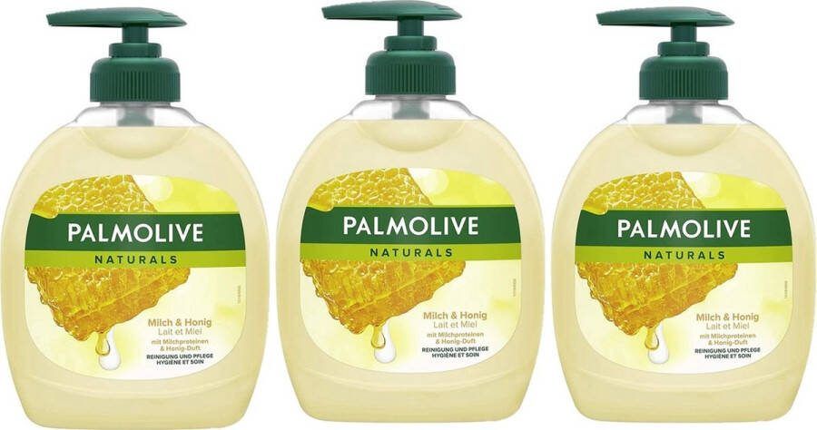Palmolive Hygiëne Plus Anti-Bacteriële Handzeep Pomp Melk+Honing 3 x 300 ml Voordeelverpakking
