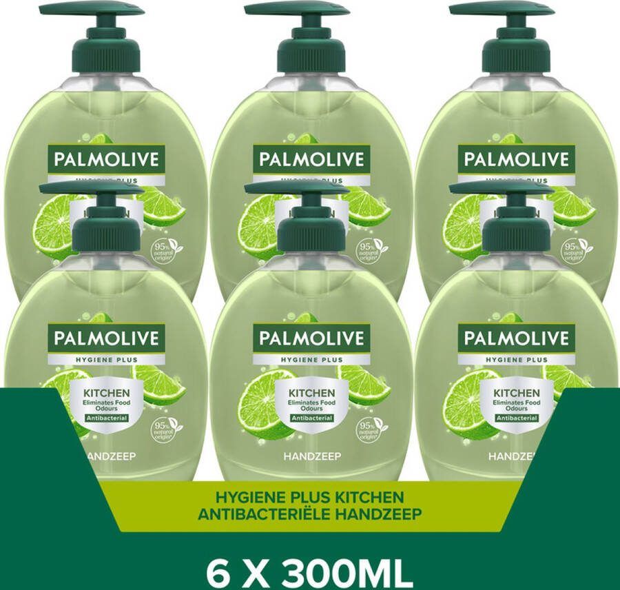 Palmolive Hygiene Plus Kitchen Antibacteriële handzeep 6 x 300ml Antibacteriële handzeep Voordeelverpakking