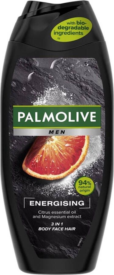 Palmolive Energizing shower gel for men 2in1 Body and Hair For Men (Energising 2 In 1 Body & Hair Shower Shampoo) 500ml
