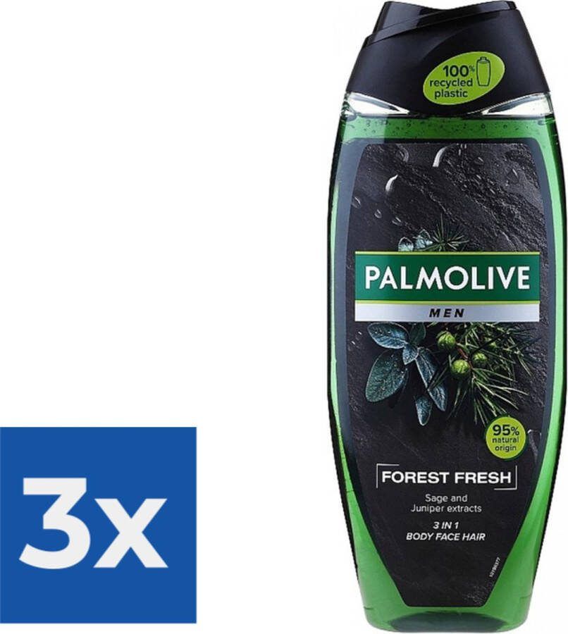 Palmolive MEN 3in1 Forest Fresh Douchegel 500ml Voordeelverpakking 3 stuks
