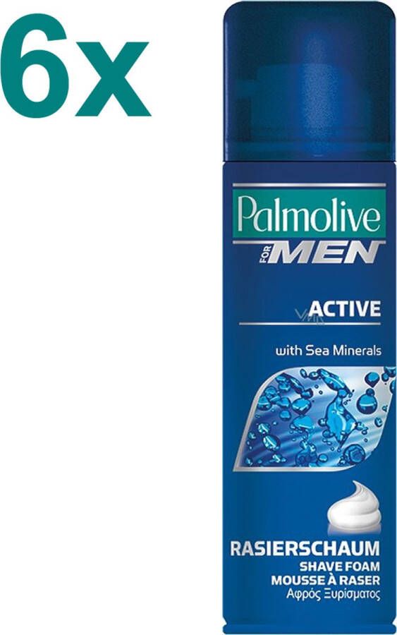 Palmolive Men Active Sea Minerals Scheergel 6x 200ml Voordeelverpakking