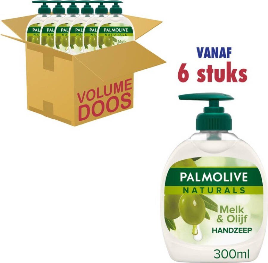 Palmolive Naturals Handzeep Melk & Olijf 6 x 300ml Voordeelverpakking