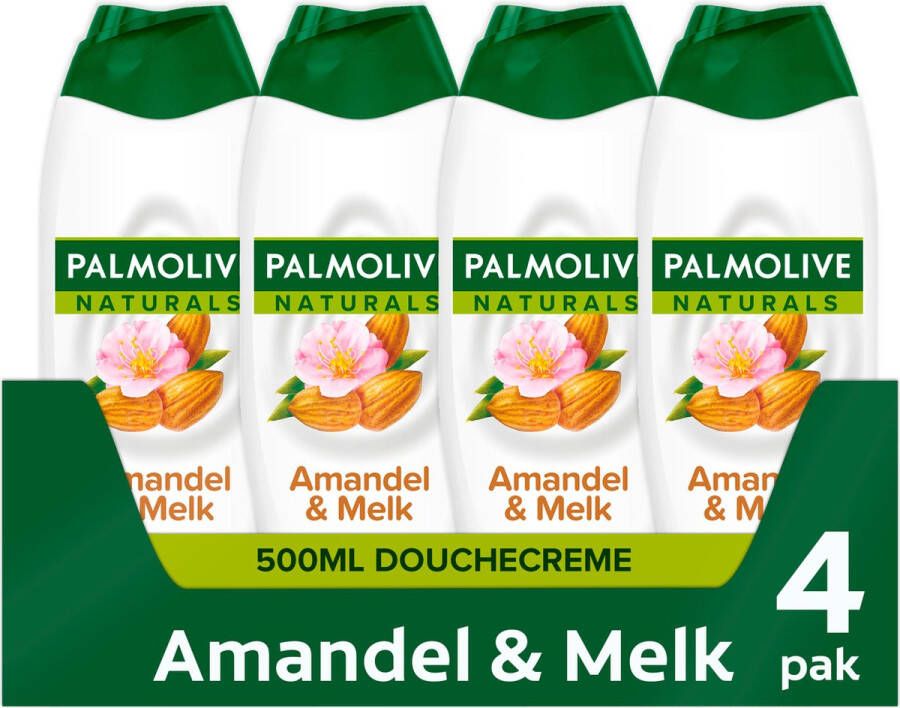 Palmolive Naturals Amandel Douchegel 4 x 500ml Douchegel Voordeelverpakking