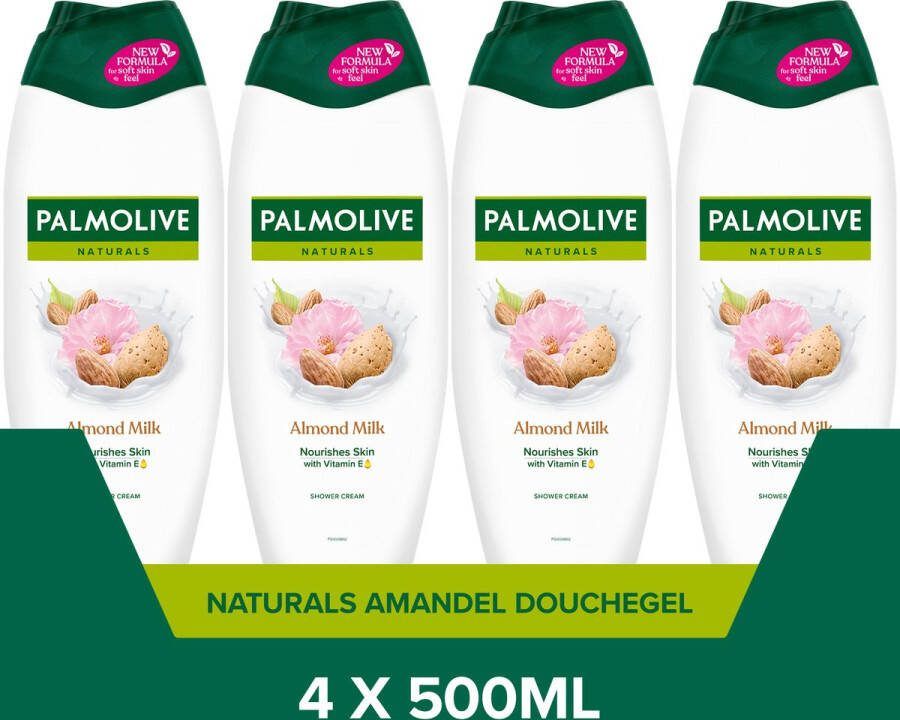 Palmolive Naturals Amandel Douchegel 4 x 500ml Douchegel Voordeelverpakking