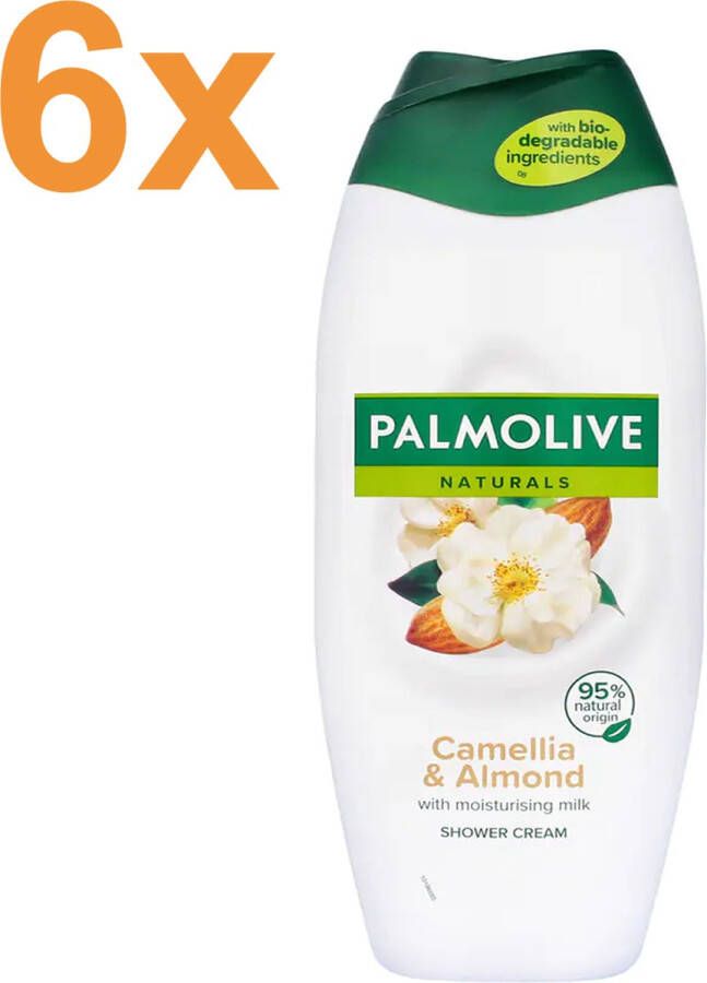 Palmolive Naturals Camellia Oil & Almond Douchemelk Douchegel 6x 500ml Voordeelverpakking