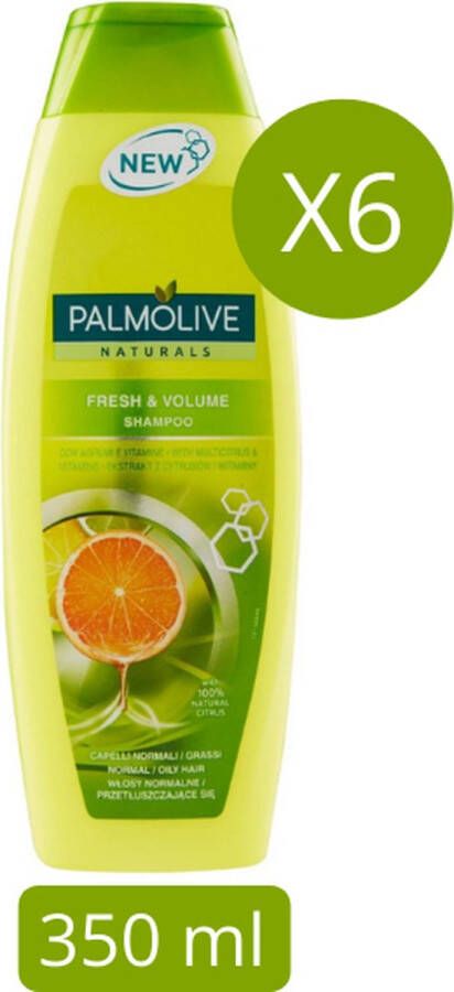 Palmolive Naturals Fresh & Volume Shampoo 6 x 350 ml