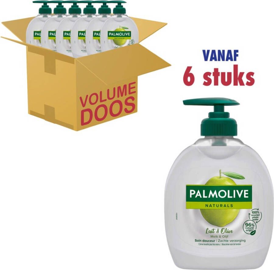 Palmolive Naturals Handzeep Melk & Olijf 6 x 300ml Voordeelverpakking
