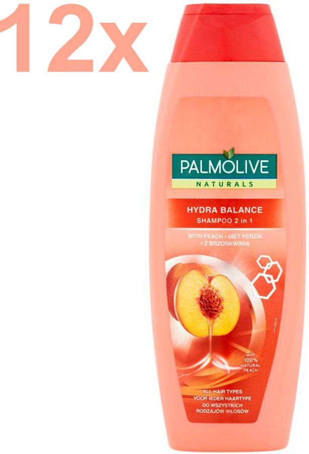 Palmolive Naturals Shampoo 2 in 1 Hydra Balance Perzik 12x 350ml