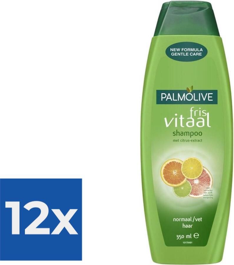 Palmolive Fris Vitaal Shampoo met Citrus-Extract 350 ml Voordeelverpakking 12 stuks