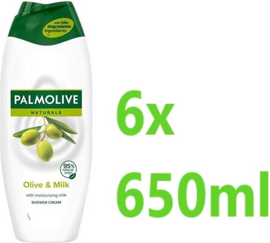 Palmolive Naturals Olijf & Melk Douchegel 6 x 650ml Voordeelverpakking