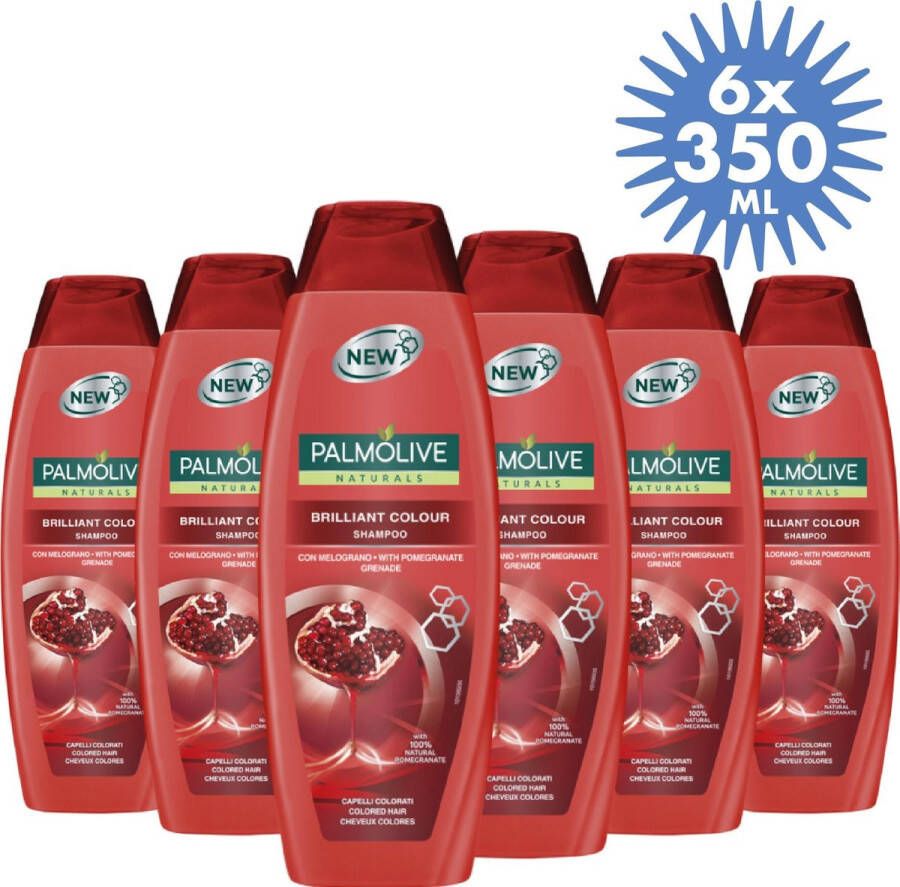 Palmolive Shampoo Brilliant Color 6 x 350ml Voordeelverpakking