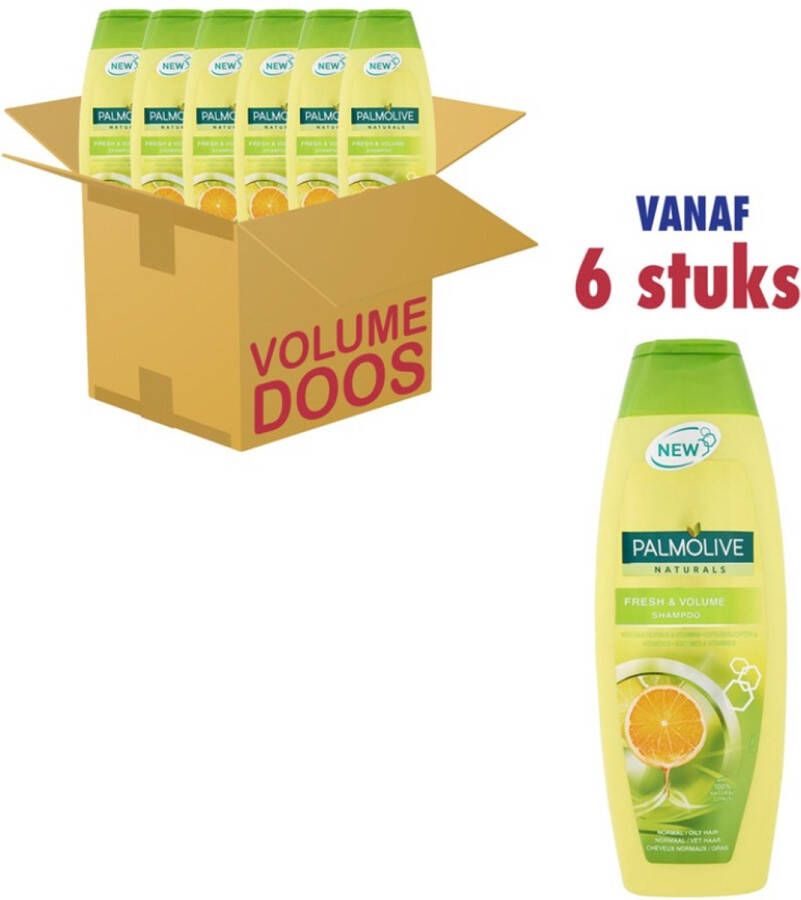 Palmolive Shampoo Naturals Fresh & Volume 6 x 350ml Voordeelverpakking