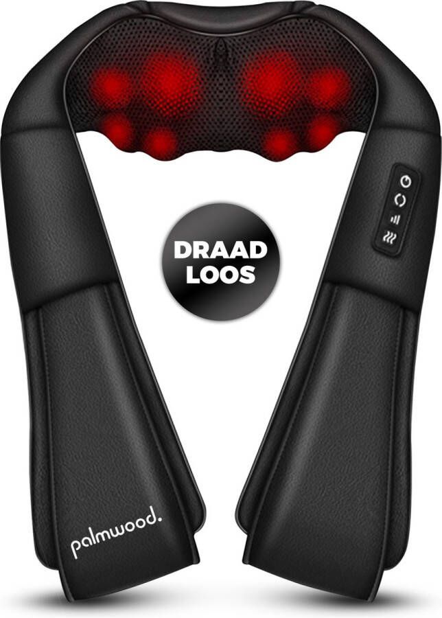 Palmwood Massagekussen Nekmassage Apparaat Draadloos Shiatsu Massage Kussen Massage apparaat voor Nek Rug en Schouders Infrarood Warmtefunctie