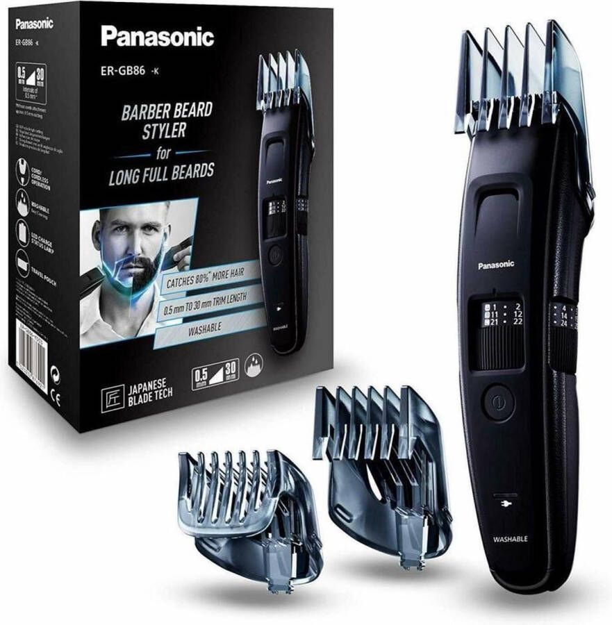 Panasonic Baard en haar trimmer Corp. ER-GB86-K503 0 5-30 mm Zwart