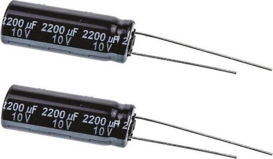 Panasonic Set van 2 condensatoren 2200uF 10Volt | 10x25mm | Levensduur 10000 uur