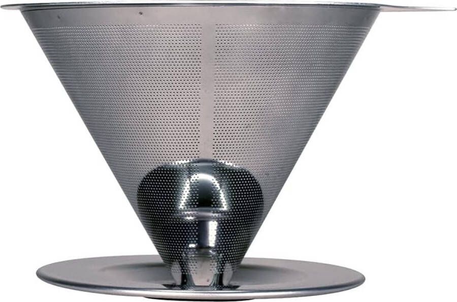 Pandoo Koffiefilter en -houder van roestvrijstaal permanente koffiefilter RVS duurzaam herbruikbaar geschikt voor reizen kamperen & outdoor