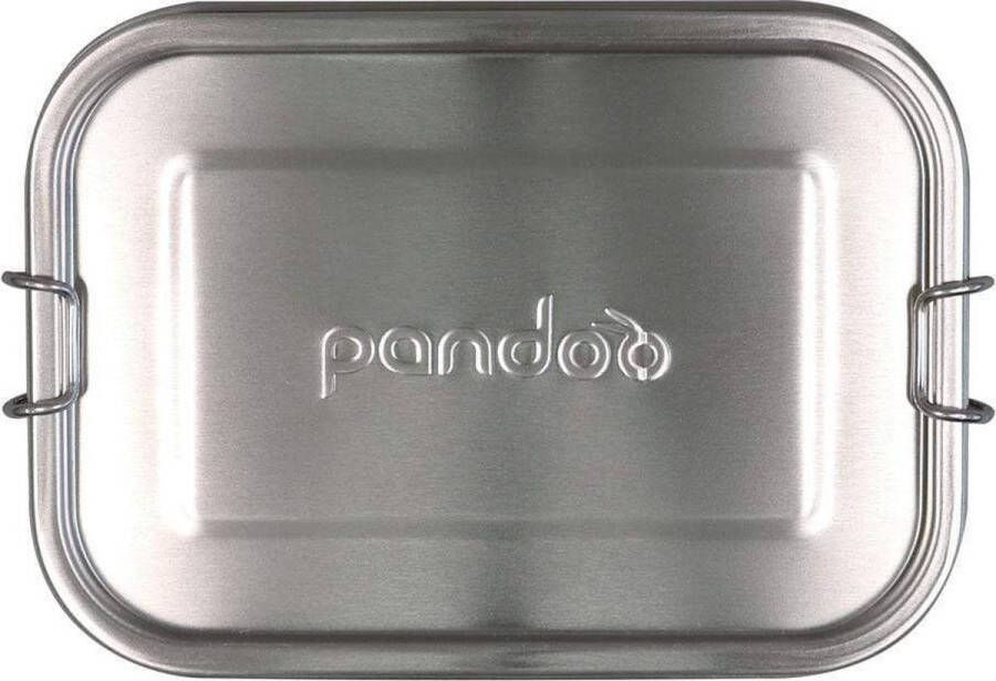 Pandoo RVS lunchbox 1200 ml incl. divider + katoenen tas