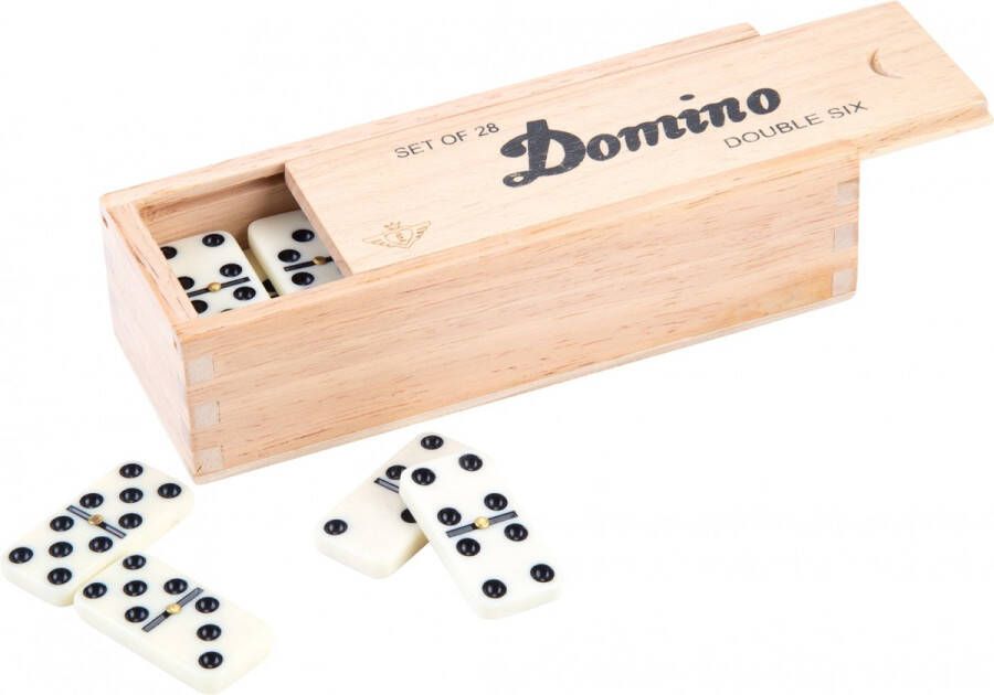 Engelhart Domino spel dubbel double 6 in houten doos en 28x gekleurde stenen Kansspelen