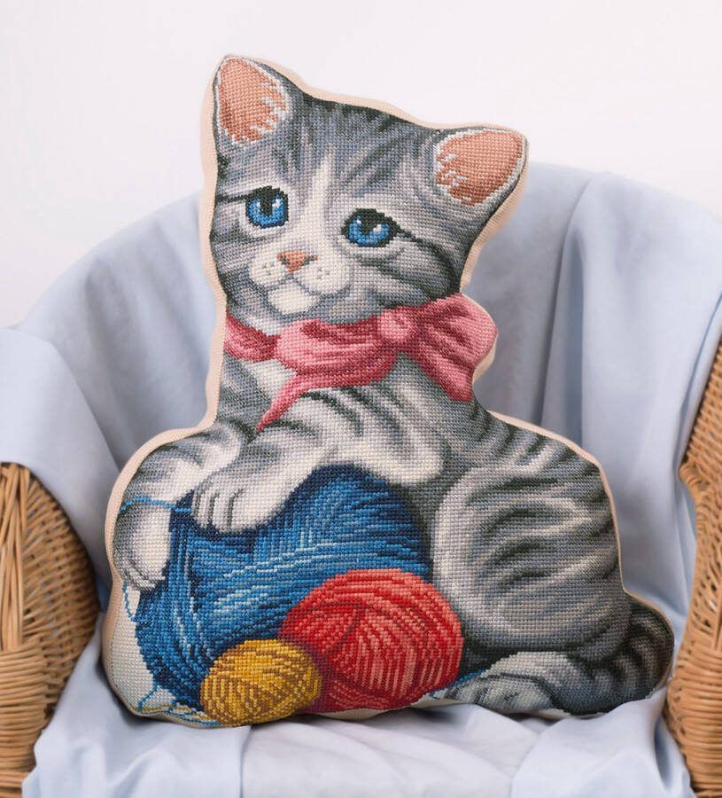 Panna Borduurkussen Mijn kitten kussen