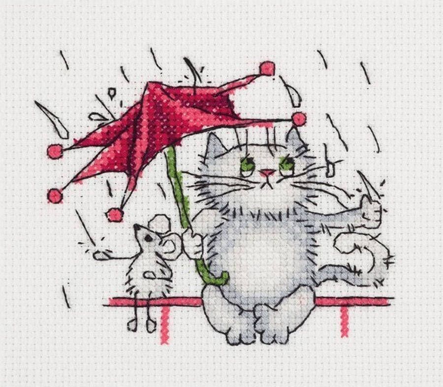 Panna Borduurpakket Kat In De Regen