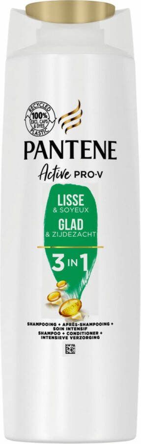Pantene 6x 3-in-1 Shampoo Glad & Zijdezacht 225 ml
