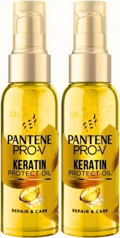 Pantene Pro V Haarolie Keratine Repair and Care 2 x 100 ml Haar Olie Keratine Behandeling Herstelt Droog en Beschadigde Haar