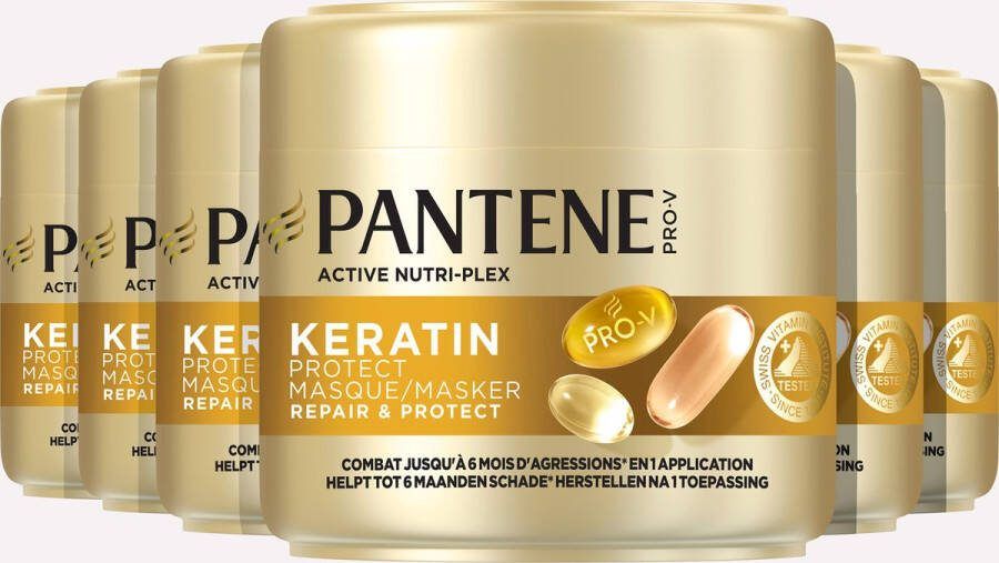 Pantene Pro-V Repair & Protect Keratine Behandeling Herstellend Haarmasker Voor Beschadigd Haar Voordeelverpakking 6x300 ml