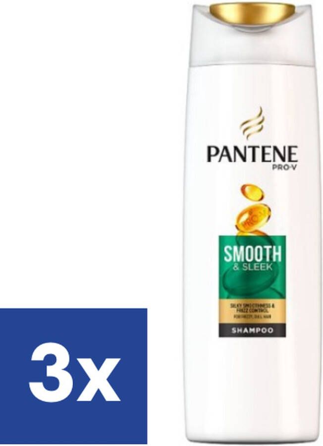 Pantene Smooth & Sleek Shampoo 3 x 360 ml