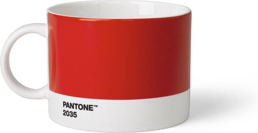 Copenhagen Design Pantone Theekop en schotel Bone China Red 2035 C