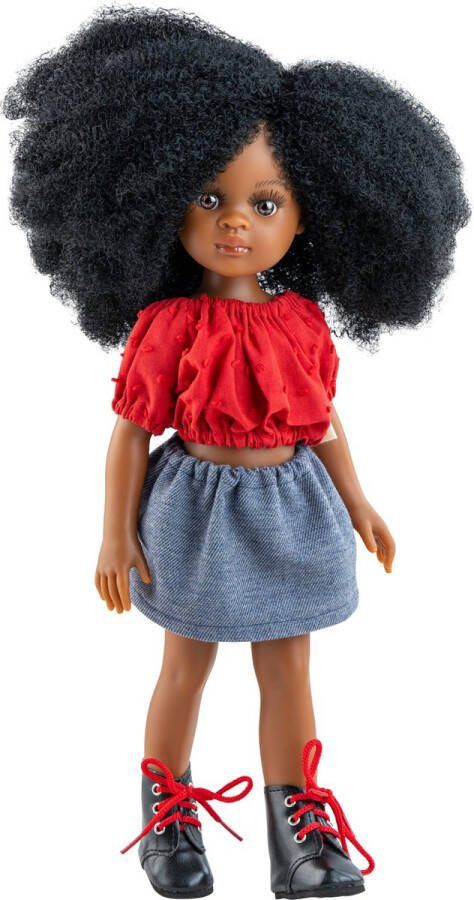 Paola Reina Amigas Camila babypop donker meisje met zwart haar en bruine ogen 32cm