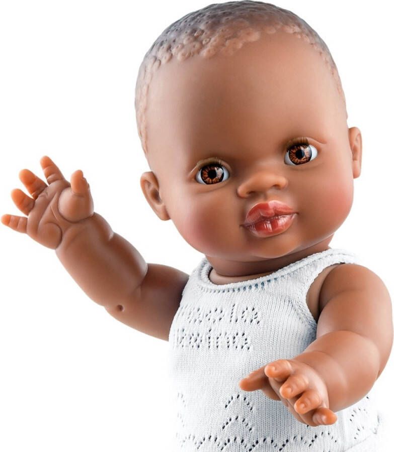 Minikane Paola Reina Gordi babypop donker meisje met ondergoed 34cm