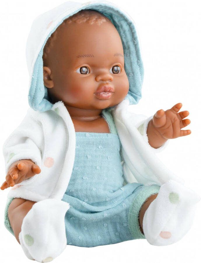 Paola Reina Gordi Fran babypop donkere jongen met kledij 34cm