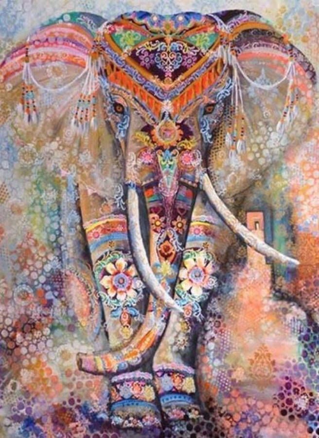 Paper Bricks Diamond Painting kleurrijke olifant diamond painting voor volwassenen 20 x 30 cm