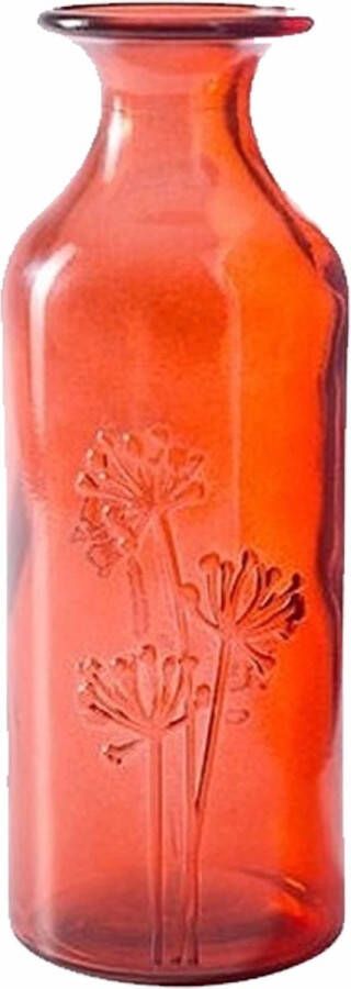 Paper Design Rode fles vaas 7 x 19 cm glas Home Deco vazen rood Woonaccessoires