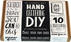 Paperfuel Handletterbox DIY 'Make your own Cards' + 1 x A6 Handlettering Oefenblok Kerst Editie