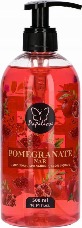 Papilion 3 x Hand Wash Pomegranate| VLOEIBARE HANDZEEP Fris & verzorgend 3 x 500ml HANDZEEP